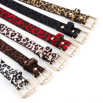 Women Retro Belt Fashion Leopard Spotted Decorative Wild Pin Buckle Belts