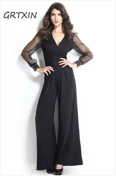 womens rompers Elegant Autumn Party Black V-neck Embellished Cuffs Long Mesh Sleeves Loose Jumpsuits long
womens rompers Elegant Autumn Party Black V-neck Embellished Cuffs Long Mesh Sleeves Loose Jumpsuits long