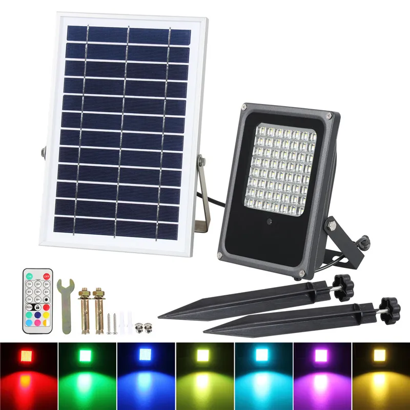 Solar Panel LED Landscape Garden Yard Path Lawn Spotlight 20 56LED Solar RGB Lamps Remote Control Outdoor Grounding Floodlight
Solar Panel LED Landscape Garden Yard Path Lawn Spotlight 20 56LED Solar RGB Lamps Remote Control Outdoor Grounding Floodlight