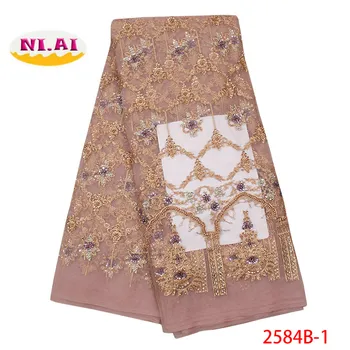 African Lace Fabric Handmade French Tulle Lace Fabric 2019 High Quality Nigerian Laces Fabrics With Beads For Wedding XY2584B-1
African Lace Fabric Handmade French Tulle Lace Fabric 2019 High Quality Nigerian Laces Fabrics With Beads For Wedding XY2584B-1
