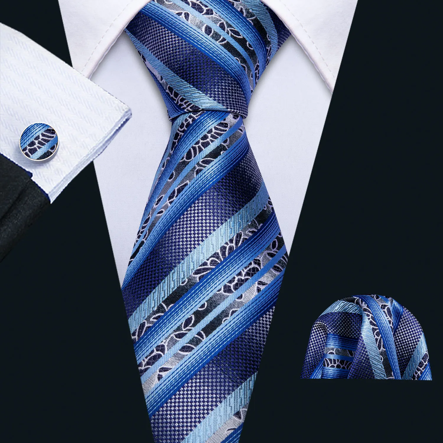 2019 Mens Wedding Tie Blue Striped Silk Tie Hanky Set Barry.Wang Jacquard Woven Fashion Designer Neck Ties For Men Party FA-5140
2019 Mens Wedding Tie Blue Striped Silk Tie Hanky Set Barry.Wang Jacquard Woven Fashion Designer Neck Ties For Men Party FA-5140