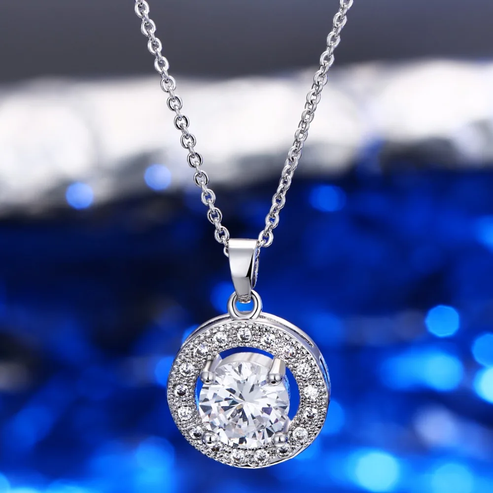 CZ Rhinestone Necklaces & Pendants Silver Plated Round Crystal Hollow Simple Necklace Women Wedding Dress Decor Mother's Gifts
CZ Rhinestone Necklaces & Pendants Silver Plated Round Crystal Hollow Simple Necklace Women Wedding Dress Decor Mother's Gifts