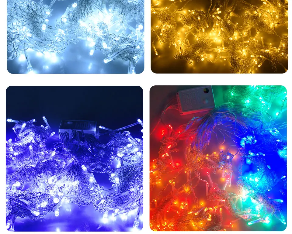 300LEDs Christmas Holiday Lighting 3X3 Meters 18W IP44 Waterproof Xmas Garden Garland Indoor Bedroom Curtain Decoration Lamps (11)