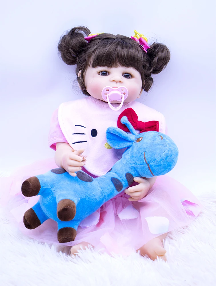 

55cm Full silicone reborn babies dolls Real touch bathe toys Lifelike newborn princess babies Realistic birthday gift brinquedos