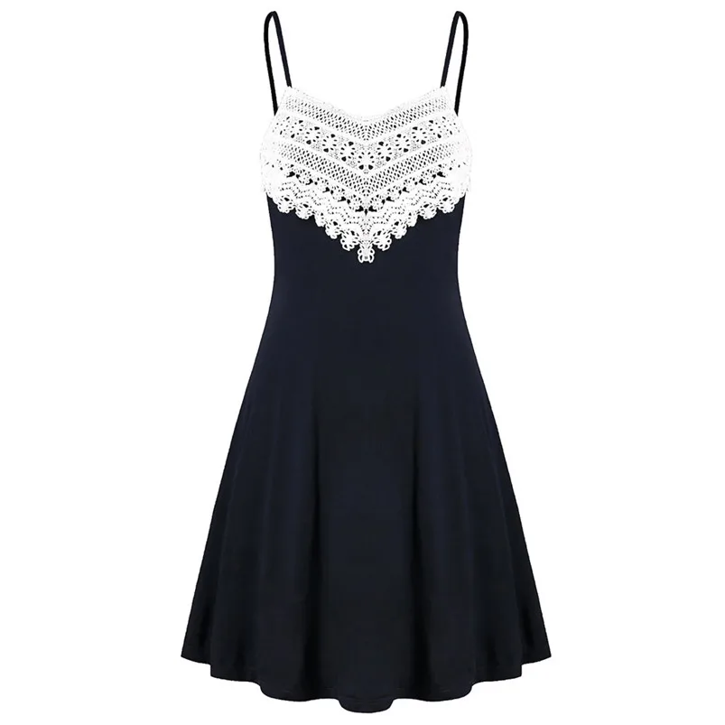 Fashion summer dress 2018 beach dress Womens Crochet Lace Backless Mini Slip Dress Camisole Sleeveless Dress vestidos J08#N (3)