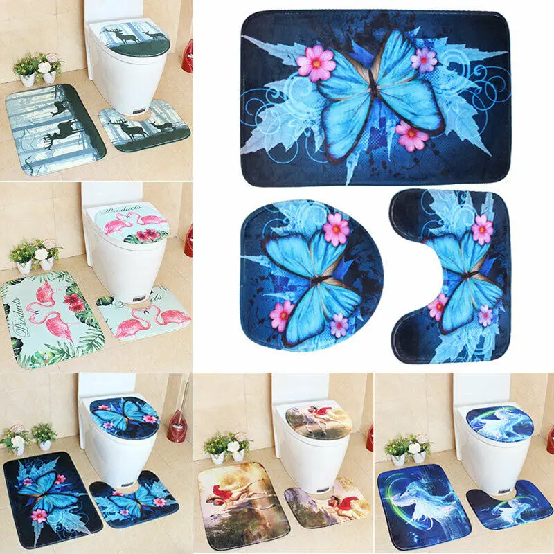 3pcs/set Flannel Print Non Slip Toilet Bathroom Pad Floor Mat Rug Carpet Absorbent Pedestal Rug Lid Toilet Cover Bath Mat 5Color
3pcs/set Flannel Print Non Slip Toilet Bathroom Pad Floor Mat Rug Carpet Absorbent Pedestal Rug Lid Toilet Cover Bath Mat 5Color