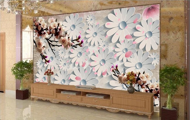 Фото Mural Aesthetic decorative pattern 3d brief modern 3D wallpaper sofa tv wall cartoon child real | Обустройство дома