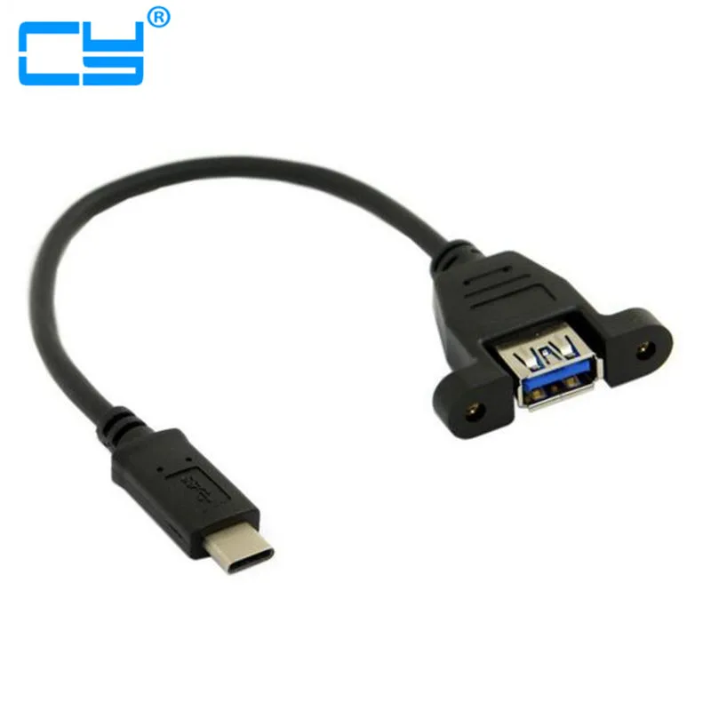 USB3.1 Type C type-c USB-C Male to USB 3.0 A Female OTG Adapter Cable with Panel Mount Screws
USB3.1 Type C type-c USB-C Male to USB 3.0 A Female OTG Adapter Cable with Panel Mount Screws