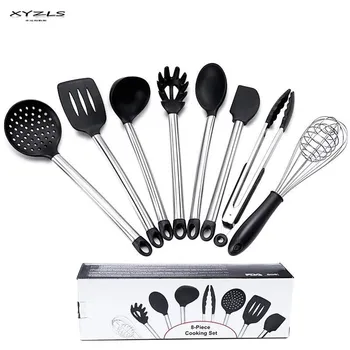 XYZLS Silicone Cooking Utensils Set Kitchen Cooking Tools Set With Stainless Steel Handle Nonstick Cookware
XYZLS Silicone Cooking Utensils Set Kitchen Cooking Tools Set With Stainless Steel Handle Nonstick Cookware