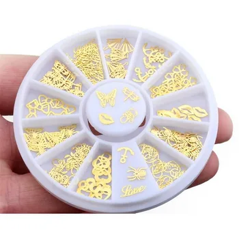 2017 1 BOX New Gold Metal Nail Art Sticker Decoration Wheel Butterfly Lips Design Tiny Slice DIY Nail Accessories
2017 1 BOX New Gold Metal Nail Art Sticker Decoration Wheel Butterfly Lips Design Tiny Slice DIY Nail Accessories