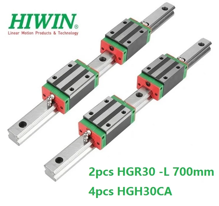 

2pcs 100% Original New Hiwin HGR30 -L 700mm linear guide/rail + 4pcs HGH30CA linear narrow blocks for CNC router