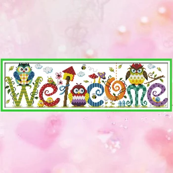 Joy Sunday crossstitch kit diy owl welcome card DMC14CT11CT cotton fabric baby room childrenroom shop painting factory wholesale
Joy Sunday crossstitch kit diy owl welcome card DMC14CT11CT cotton fabric baby room childrenroom shop painting factory wholesale