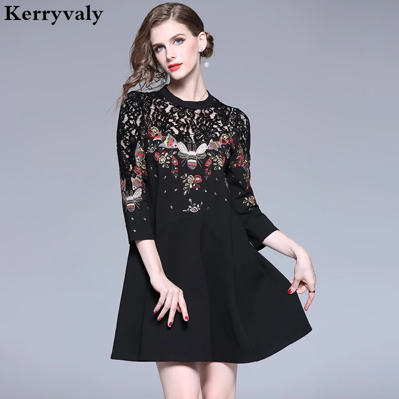 Spring Hollow Out Lace Stitching Floral Embroidery Dress Vestidos Invierno 2019 Loose Runway Party Dress Robe Moulante K6346
Spring Hollow Out Lace Stitching Floral Embroidery Dress Vestidos Invierno 2019 Loose Runway Party Dress Robe Moulante K6346
