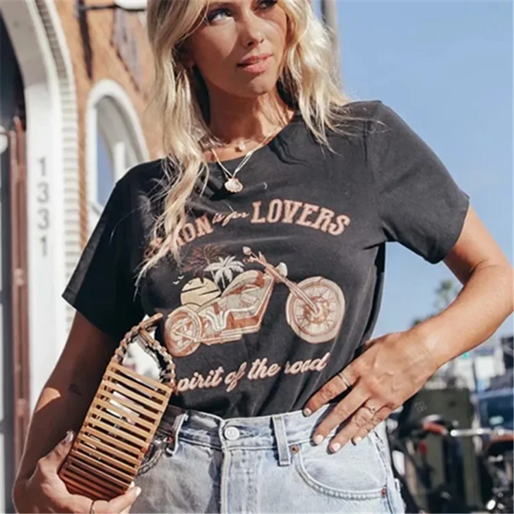 2019 Summer Everkaki Vintage Tshirt Women Motocycle Pattern Retro T Shirt Tees&Tops Short Sleeve Boho Print 2 Tee Ladies Shirt
2019 Summer Everkaki Vintage Tshirt Women Motocycle Pattern Retro T Shirt Tees&Tops Short Sleeve Boho Print 2 Tee Ladies Shirt