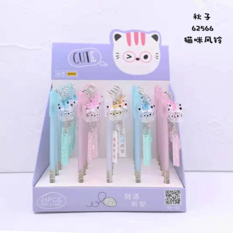 25pcs Gel Pens Cat wind chime pendant black gel-ink Pen Student pens for writing Cute stationery office school supplies 0.5mm
25pcs Gel Pens Cat wind chime pendant black gel-ink Pen Student pens for writing Cute stationery office school supplies 0.5mm