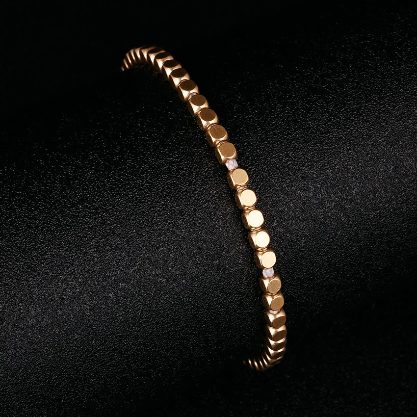 Gold Color 316L Stainless steel Squar Beads bracelet adjustable charm bracelets & bangles Handmade for women man jewelry gift
Gold Color 316L Stainless steel Squar Beads bracelet adjustable charm bracelets & bangles Handmade for women man jewelry gift