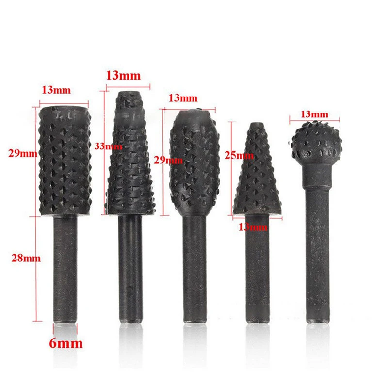 5pcs Wood Rasp File Drill Bits 1/4'' 6mm Shank Rotary Burr Set For Woodworking Tools
5pcs Wood Rasp File Drill Bits 1/4'' 6mm Shank Rotary Burr Set For Woodworking Tools