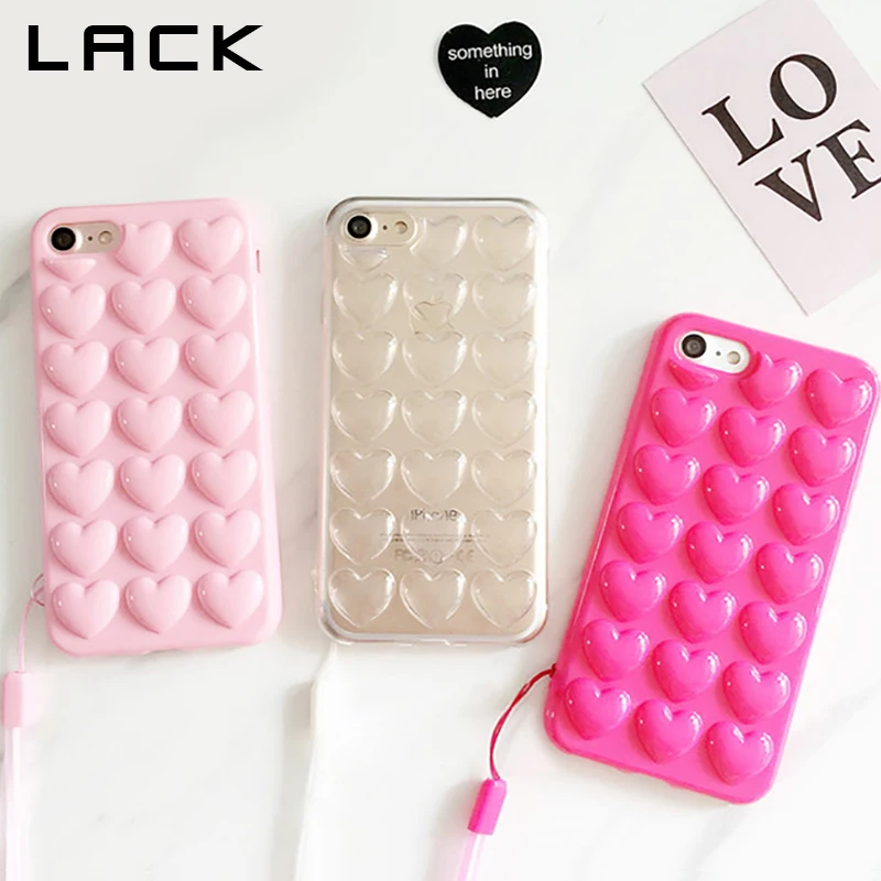 LACK Candy Color Jelly Phone Case For iphone 7 Case 3D Love Heart Soft Silicon TPU Cases With Lanyard Cover For iphone 7 Plus
LACK Candy Color Jelly Phone Case For iphone 7 Case 3D Love Heart Soft Silicon TPU Cases With Lanyard Cover For iphone 7 Plus