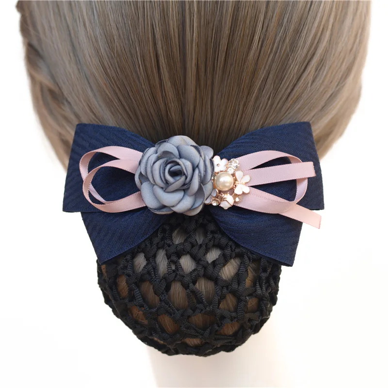 High-grade Cloth Head Flower Bow Hair Clip Bows Hairpins Handmade Elegant Bank Hotel Stewardess Net Bun Snood Girls Accessories
High-grade Cloth Head Flower Bow Hair Clip Bows Hairpins Handmade Elegant Bank Hotel Stewardess Net Bun Snood Girls Accessories