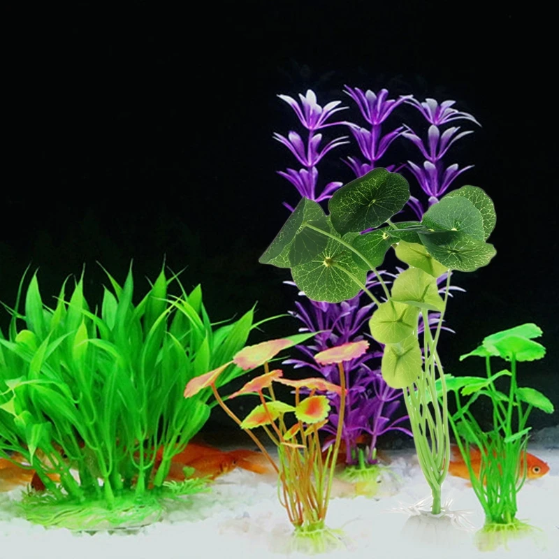 

Aquarium Grama Artificial Ornament Plant Grass Lotus Leaf For Fish Tank Decoration Aquarium Background Aquario Plants