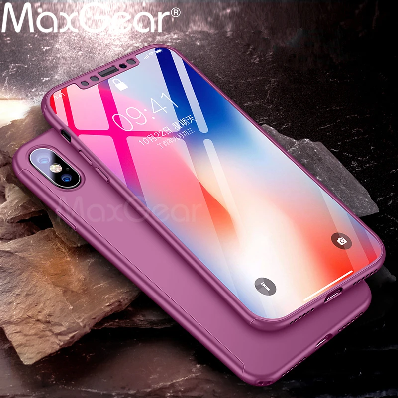 MaxGear Exclusive Purple 360 Degree Full Cover Case For iPhone X With Tempered Glass Case For iphoneX 10 bag Capa Coque
MaxGear Exclusive Purple 360 Degree Full Cover Case For iPhone X With Tempered Glass Case For iphoneX 10 bag Capa Coque