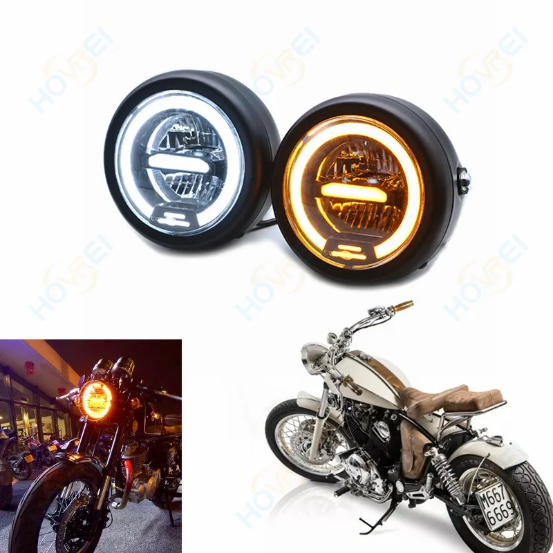 universal retro Motorcycle metal 55W LED DRL headlight Hi/Low beam Vintage Cafe Racer LED Headlamp for Harley honda
universal retro Motorcycle metal 55W LED DRL headlight Hi/Low beam Vintage Cafe Racer LED Headlamp for Harley honda