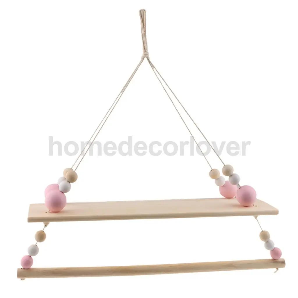 Wall Hanging Wooden Shelves Floating Wall Shelf Home Decor Baby Kids Room Storage Holder Hanger