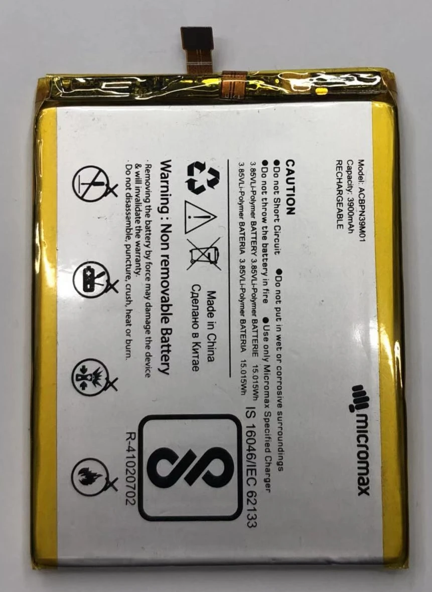 Оригинальный аккумулятор 3900 мАч/3 85 Вт/ч в ACBPN39M01 для Micromax Canvas Juice 4 Q465 литий ионный