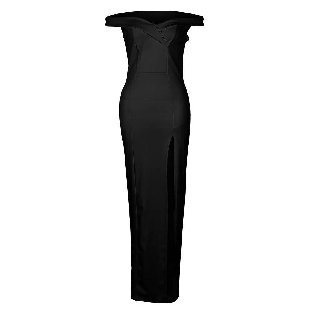 Summer New Arrival Off Shoulder Sexy Black Pink Dress 2019 Sexy Split The Fork Dress Women Elegant Slash Neck long Dress Vestido 28