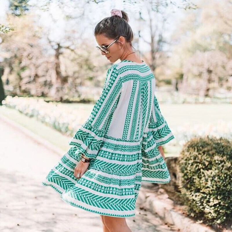 Long Sleeve Boho Dress Women Flare Long Sleeve Striped A Line Sundress Ladies Short Mini Swing Dress Vestidos Autumn Dresses
Long Sleeve Boho Dress Women Flare Long Sleeve Striped A Line Sundress Ladies Short Mini Swing Dress Vestidos Autumn Dresses