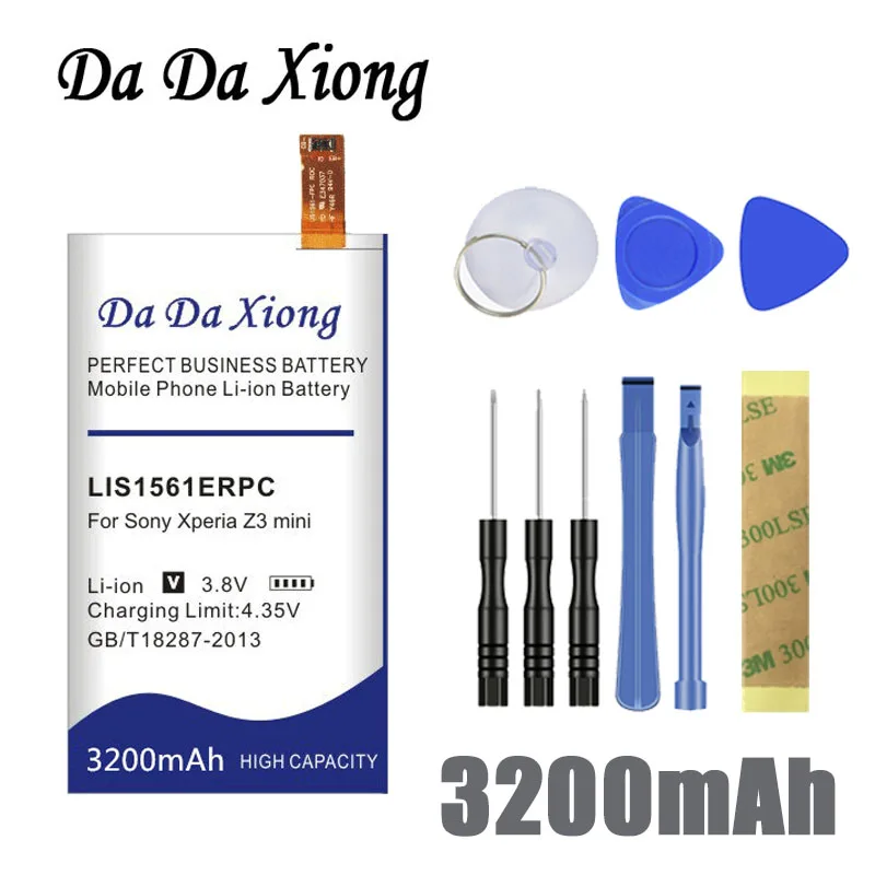 Da Da Xiong 3200mAh LIS1561ERPC Li-ion Phone Battery for Sony Ericsson Xperia Z3 mini Compact M55W D5833 SO-02G
Da Da Xiong 3200mAh LIS1561ERPC Li-ion Phone Battery for Sony Ericsson Xperia Z3 mini Compact M55W D5833 SO-02G