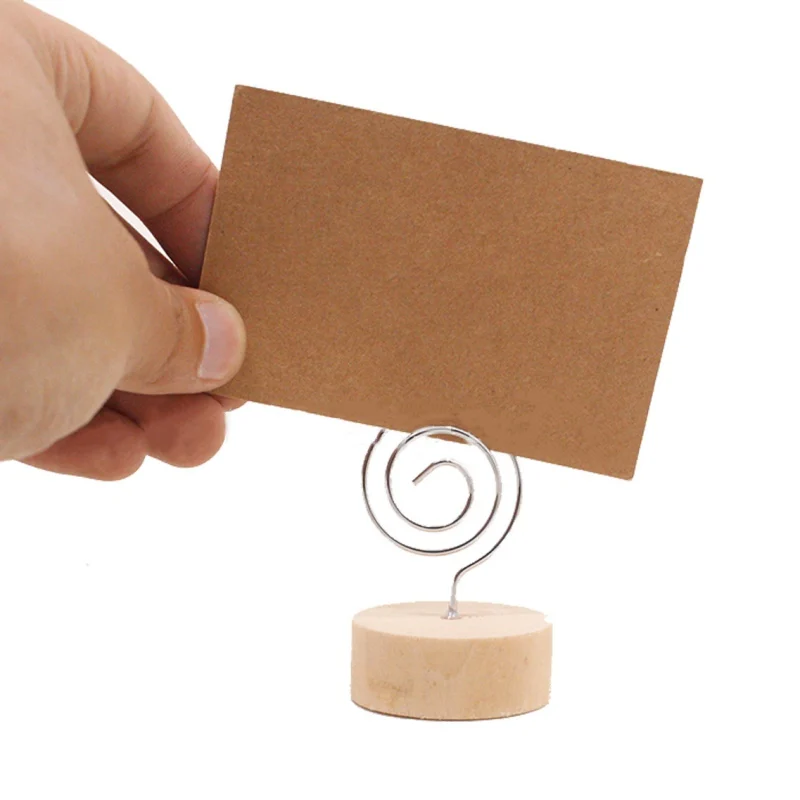 10PCS Wood Place Card Holder Stand With Swirl Wire Clip Clasp For Displaying Memo Photo Picture Table Number Cards Name Sign
10PCS Wood Place Card Holder Stand With Swirl Wire Clip Clasp For Displaying Memo Photo Picture Table Number Cards Name Sign