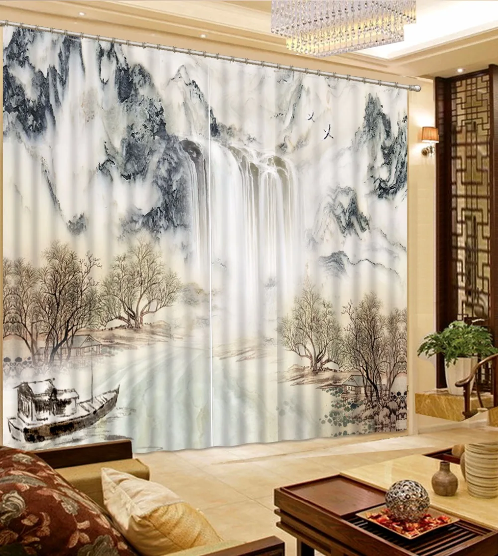 Chinese style Ink painting 3D Curtain For Bedroom Custom Window Curtain Living room Modern Curtains Decoration
Chinese style Ink painting 3D Curtain For Bedroom Custom Window Curtain Living room Modern Curtains Decoration