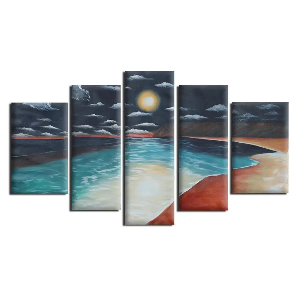 5 Piece Sea Sunrise Landscape Hand Painted Modular Oil Paintings Drawing by Numbers on Canvas Print Modern Wall Art Home Decor
5 Piece Sea Sunrise Landscape Hand Painted Modular Oil Paintings Drawing by Numbers on Canvas Print Modern Wall Art Home Decor