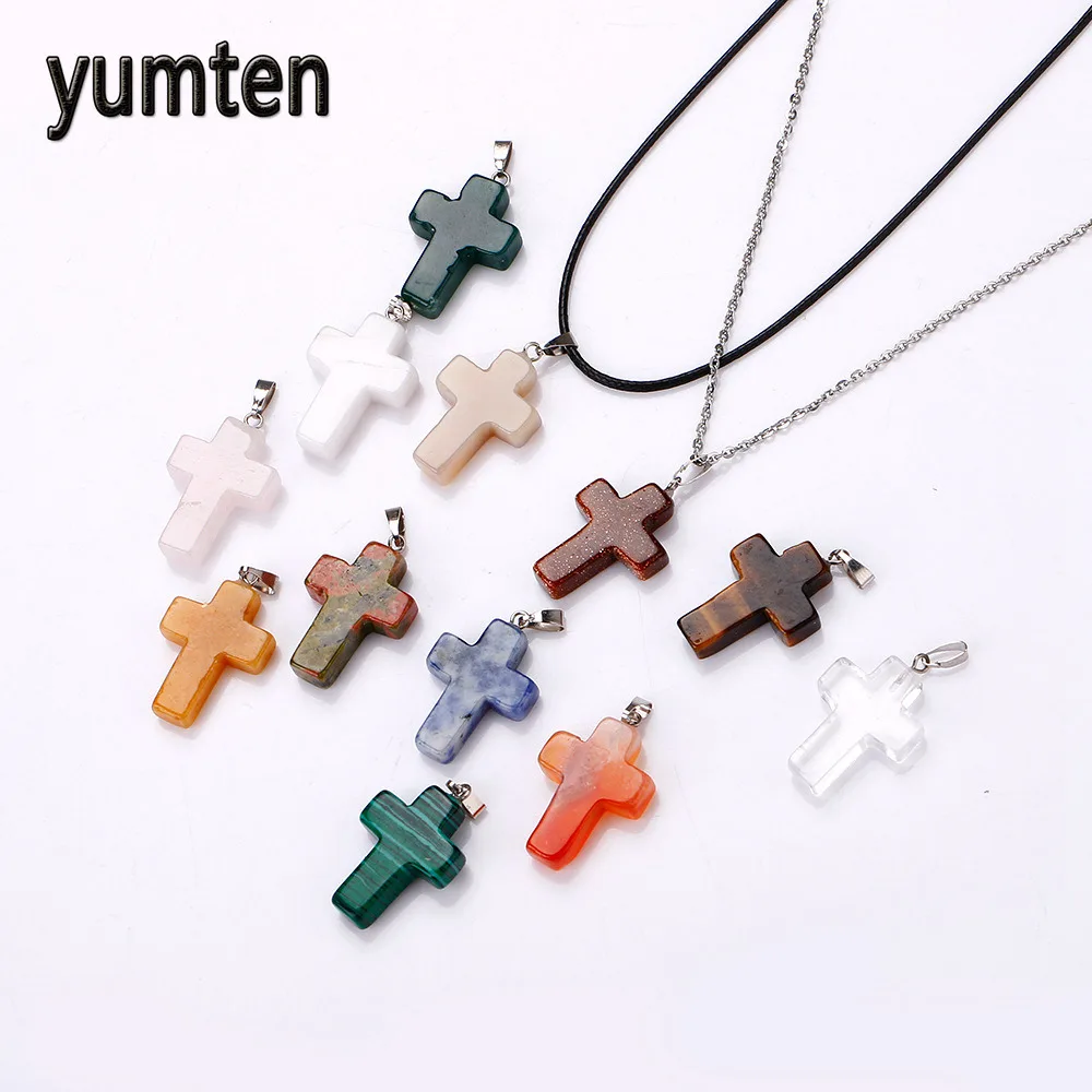 Yumten Nature Crystals Jesus Cross Pendant Colgantes Mujer Moda Colar Masculino Necklace Charms Jewerly Kehribar Kolye Collier
Yumten Nature Crystals Jesus Cross Pendant Colgantes Mujer Moda Colar Masculino Necklace Charms Jewerly Kehribar Kolye Collier