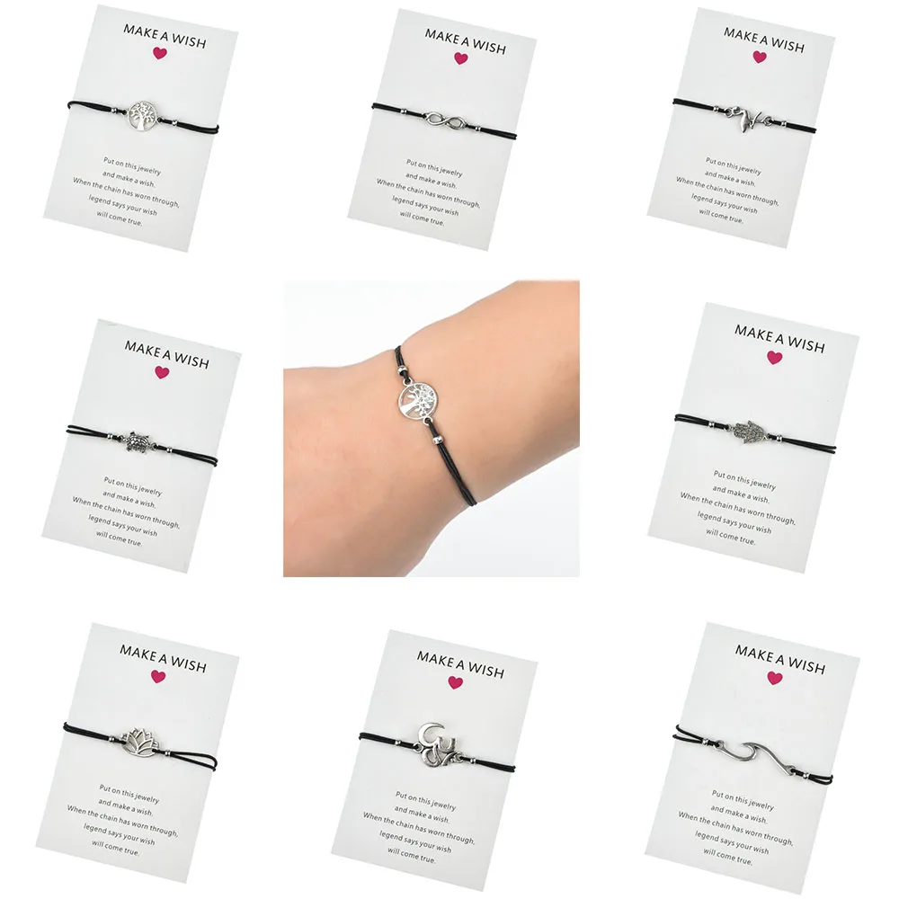Bohemia Tree of Life Turtle Hamsa Hand Charm Bracelet With Wish Card For Women Silver Color Infinite Love Elastic Anklet Jewelry
Bohemia Tree of Life Turtle Hamsa Hand Charm Bracelet With Wish Card For Women Silver Color Infinite Love Elastic Anklet Jewelry