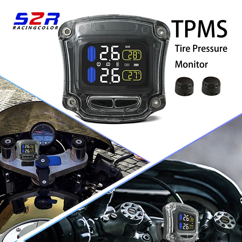 Motorcycle TPMS M3-B-WI Wireless Real Time Tire Pressure Monitoring System Universal 2 External Internal Sensors LCD Display
Motorcycle TPMS M3-B-WI Wireless Real Time Tire Pressure Monitoring System Universal 2 External Internal Sensors LCD Display