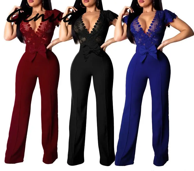 Genuo New Lace Patchwork Jumpsuit Women Sexy Off Shoulder Slash Neck Long Sleeve Women Jumpsuit Elegant Slim Wide Leg Jumpsuit
Genuo New Lace Patchwork Jumpsuit Women Sexy Off Shoulder Slash Neck Long Sleeve Women Jumpsuit Elegant Slim Wide Leg Jumpsuit
