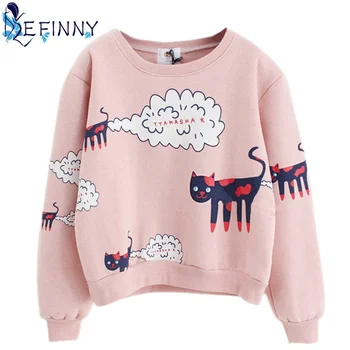 Winter Female Thick Cashmere Sweatshirt Long Sleeve Cute Coat Printed Cat Cute Female Pullover Sweatshirt
Winter Female Thick Cashmere Sweatshirt Long Sleeve Cute Coat Printed Cat Cute Female Pullover Sweatshirt