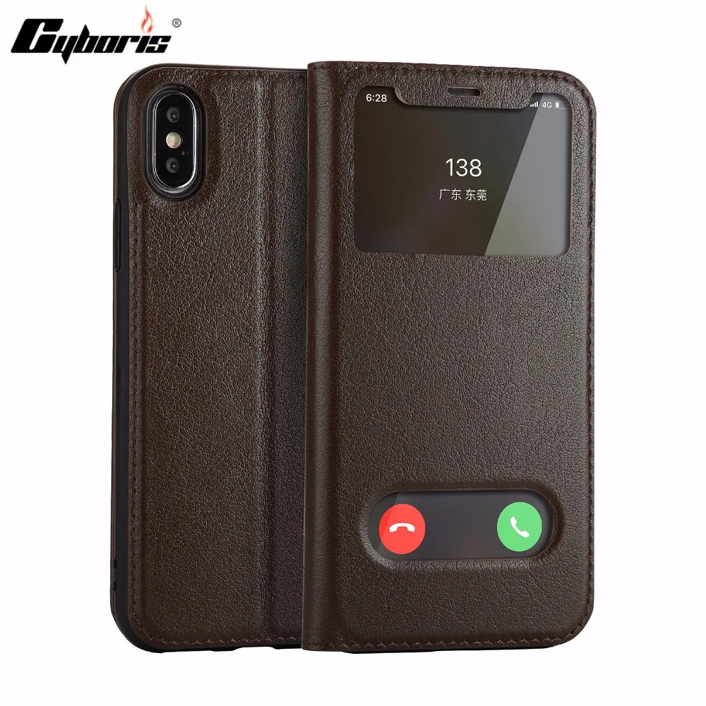 CYBORIS for iphone X Case Genuine Real Cow Leather Case for iPhone X Yak Grain Leather Double Window Stand Flip Cover
CYBORIS for iphone X Case Genuine Real Cow Leather Case for iPhone X Yak Grain Leather Double Window Stand Flip Cover