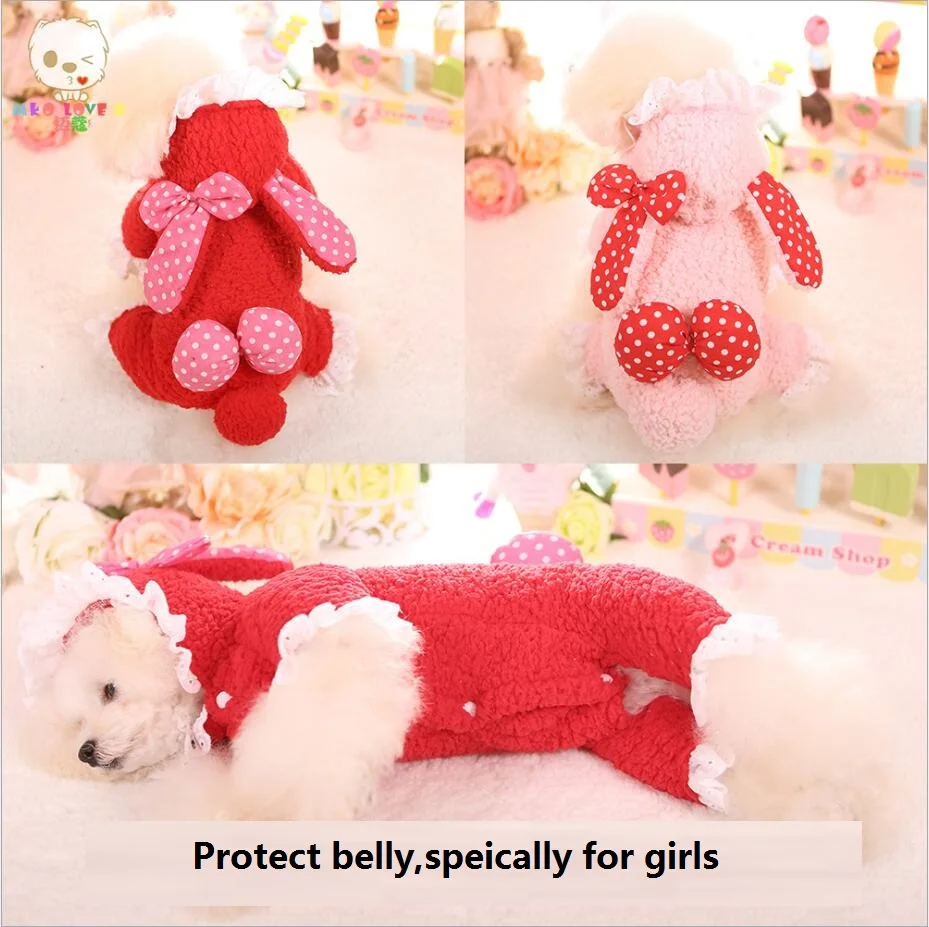 NEW Autumn Winter Dog Jumpsuit Protect Belly Espeically for Girls Coat Soft Bunny Cute Bulldog Poodle Pet Clothes XS S M L XL
NEW Autumn Winter Dog Jumpsuit Protect Belly Espeically for Girls Coat Soft Bunny Cute Bulldog Poodle Pet Clothes XS S M L XL