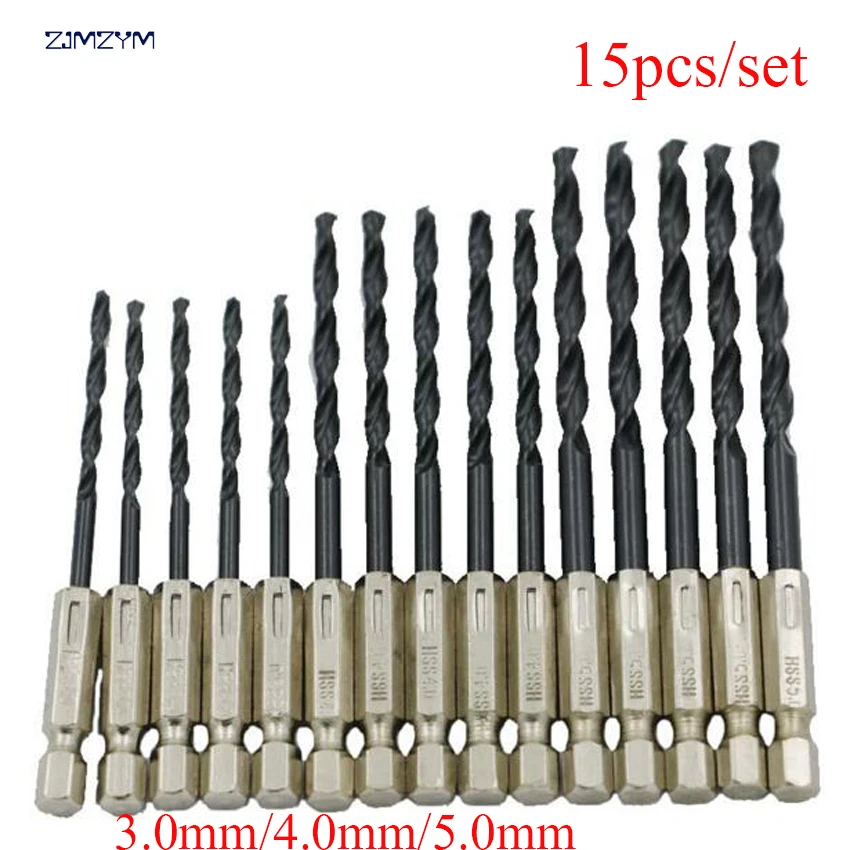 15pcs/set 3/4/5MM 1/4"Hexagonal handle High Speed Steel Nitriding Twist Drill bit for metal,wood,plastic drilling tool
15pcs/set 3/4/5MM 1/4"Hexagonal handle High Speed Steel Nitriding Twist Drill bit for metal,wood,plastic drilling tool
