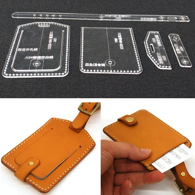 DIY акриловый узор пластина Тип карты пакет этикетка Руководство Кожа швейный