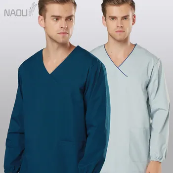 Winter Men's Mock Wrap Medical Scrubs Uniform Side Slits Elastic Cuff and Waist Drawstring Pant 2pcs Workwear Medical Clothings
Winter Men's Mock Wrap Medical Scrubs Uniform Side Slits Elastic Cuff and Waist Drawstring Pant 2pcs Workwear Medical Clothings