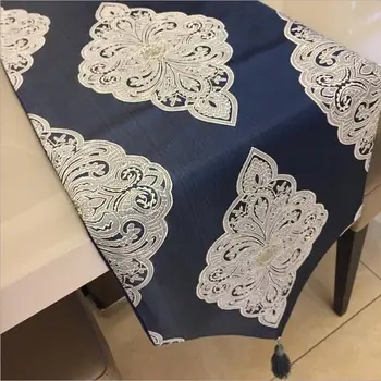Fyjafon Table Runner Embroidered Modern Runners Table Decor Bed Runner 32*210 Blue/Red/Beige/Coffee