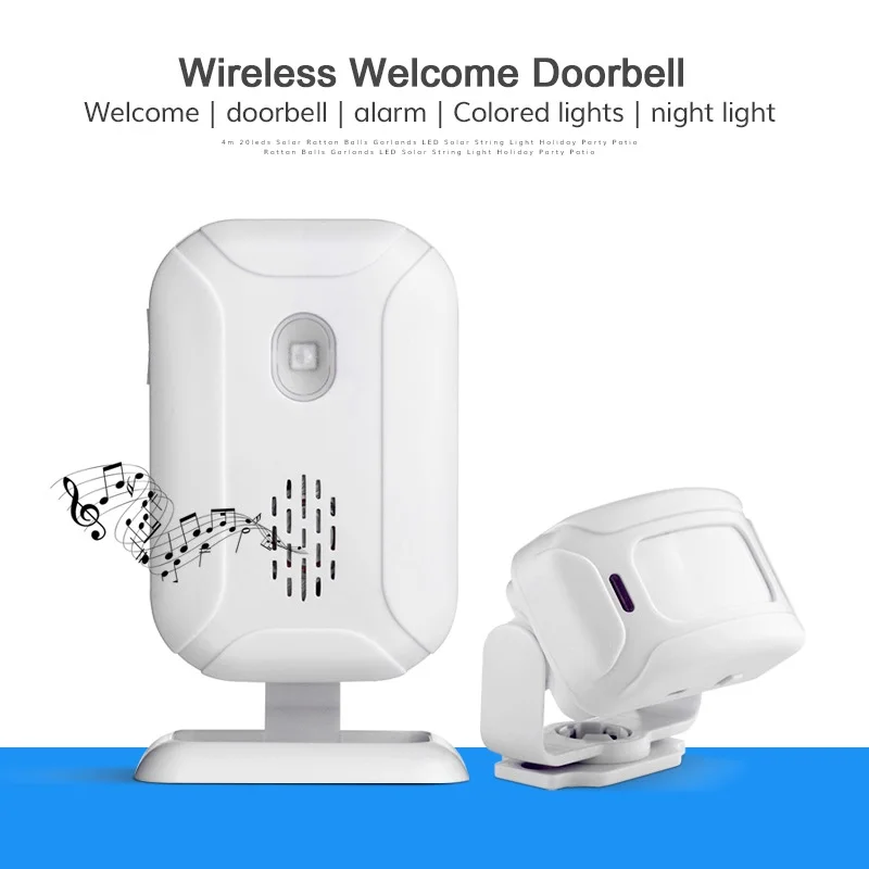 Wireless Sensor Welcome Alarm Doorbell PIR Store Shop Entry Motion Sensor Infrared Detector Induction Door Bell Night Light
Wireless Sensor Welcome Alarm Doorbell PIR Store Shop Entry Motion Sensor Infrared Detector Induction Door Bell Night Light
