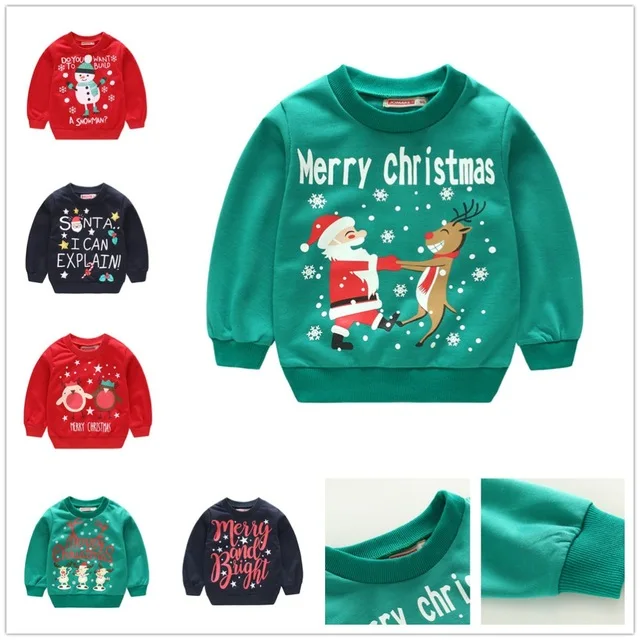 Baby Boys Sweatshirts Children Clothes Christmas Costumes Cotton Kids T-Shirts Boys Sweater Girls Jumpers Blouse Pullover Jersey
Baby Boys Sweatshirts Children Clothes Christmas Costumes Cotton Kids T-Shirts Boys Sweater Girls Jumpers Blouse Pullover Jersey