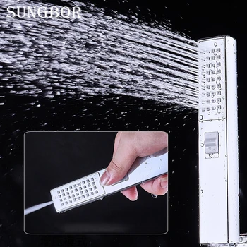 ABS chrome Water Saving Hand Hold Bathroom Shower Head Multi Function Bathroom Handheld Nozzle Shower Head Square Hand Shower
ABS chrome Water Saving Hand Hold Bathroom Shower Head Multi Function Bathroom Handheld Nozzle Shower Head Square Hand Shower