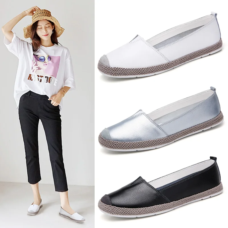 ROMMEDAL plus size 36-42 women flats splite leather solid black white silve walk drive casual shoes female summer comfy shoes
ROMMEDAL plus size 36-42 women flats splite leather solid black white silve walk drive casual shoes female summer comfy shoes