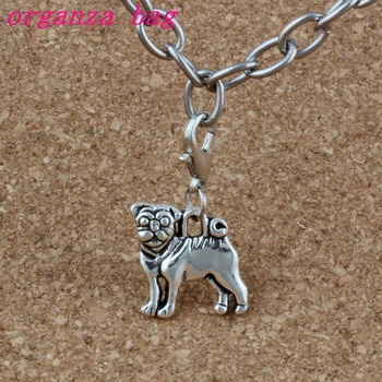 MIC100Pcs Zinc alloy Pug Dog Charms Bead with Lobster clasp Fit Charm Bracelet 15 x 29.5mm DIY Jewelry A-224b
MIC100Pcs Zinc alloy Pug Dog Charms Bead with Lobster clasp Fit Charm Bracelet 15 x 29.5mm DIY Jewelry A-224b
